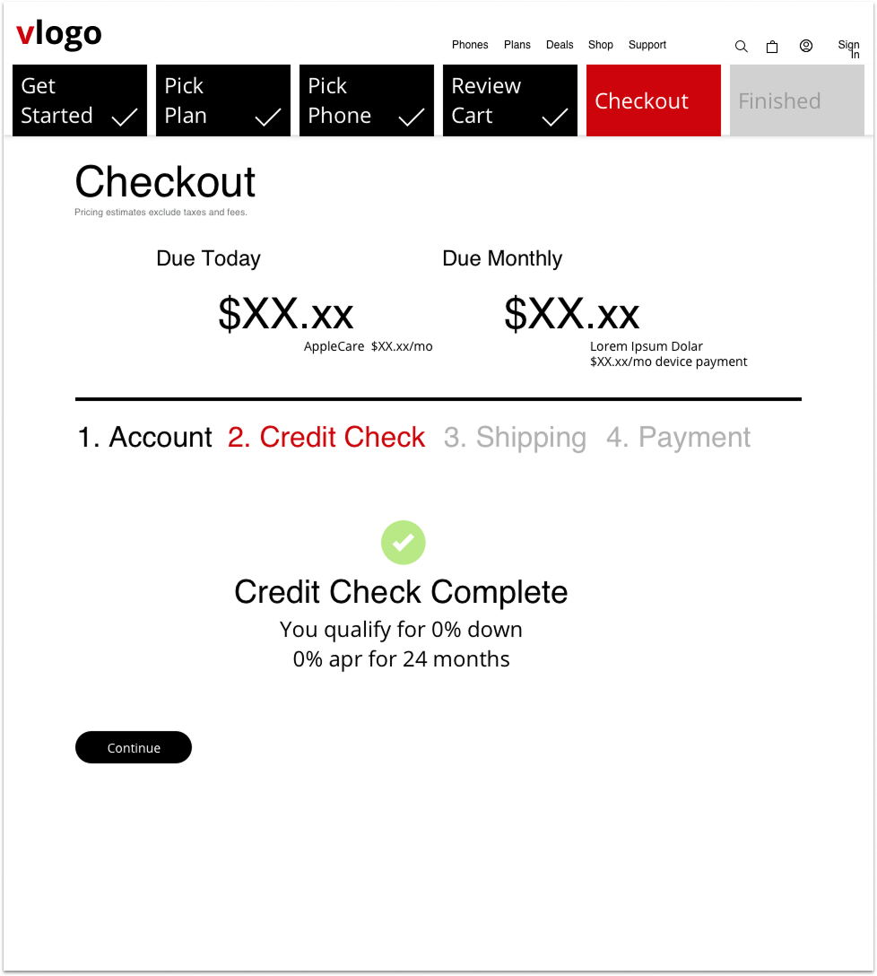 Credit Check - Result screen with approved status
